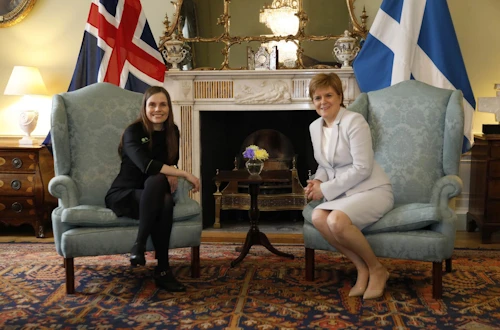 Katrín Jakobsdóttir forsætisráðherra og Nicola Sturgeon, fyrsti ráðherra skosku heimastjórnarinnar
