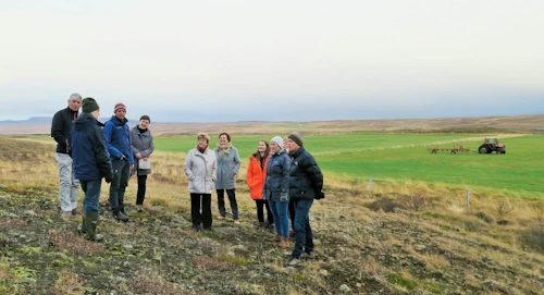 Úr heimsókn ráðherra í Miðfjörð í gær.