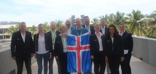 Lið Íslands á Ólympíuskákmótinu.