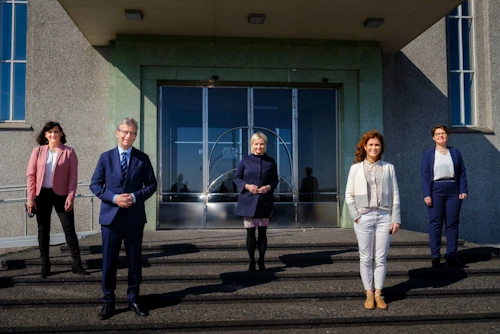 Frá vinstri: Sigríður Ingvarsdóttir, Jón Atli Benediktsson, Lilja D. Alfreðsdóttir, Þórdís Kolbrún Reykfjörð Gylfadóttir og Kolbrún Þ. Pálsdóttir.