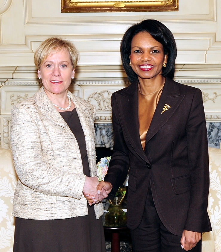 Ingibjörg Sólrún Gísladóttir og Condoleezza Rice